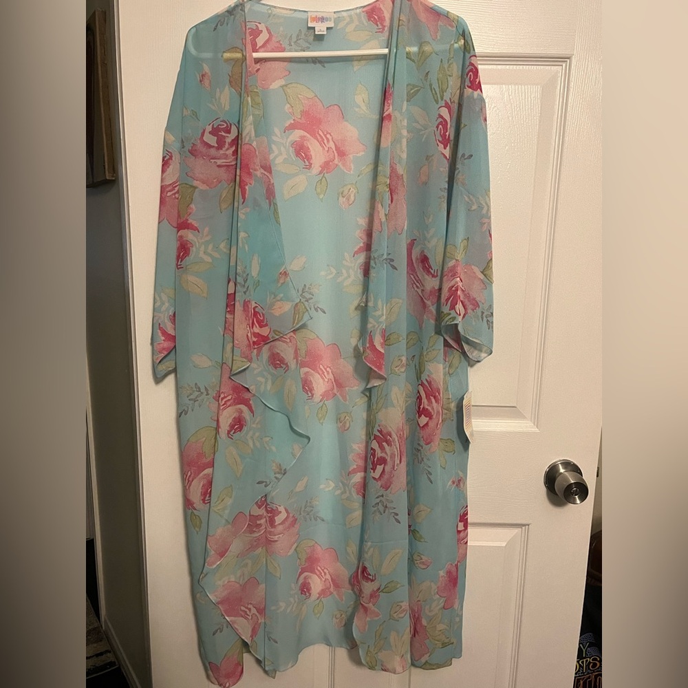 LuLaRoe Blue Floral Kimono
